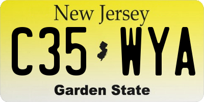 NJ license plate C35WYA