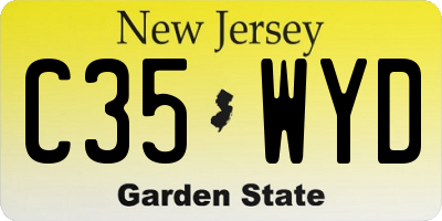 NJ license plate C35WYD