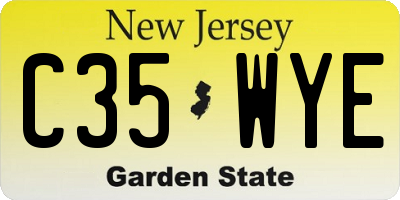 NJ license plate C35WYE