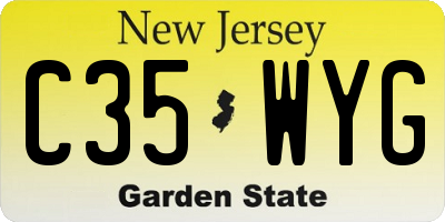 NJ license plate C35WYG