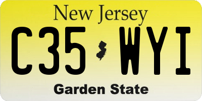 NJ license plate C35WYI
