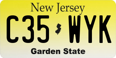 NJ license plate C35WYK