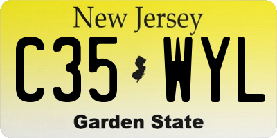 NJ license plate C35WYL