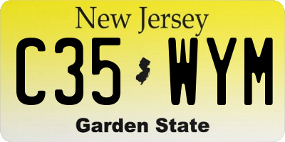 NJ license plate C35WYM