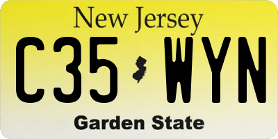 NJ license plate C35WYN