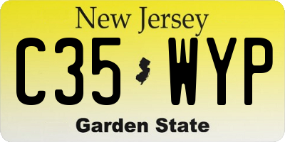 NJ license plate C35WYP