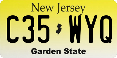 NJ license plate C35WYQ
