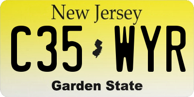 NJ license plate C35WYR