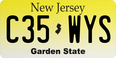 NJ license plate C35WYS