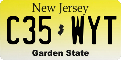 NJ license plate C35WYT