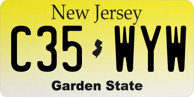 NJ license plate C35WYW