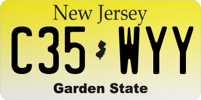 NJ license plate C35WYY