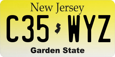 NJ license plate C35WYZ