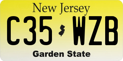NJ license plate C35WZB