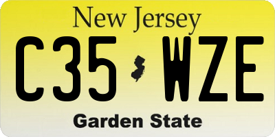 NJ license plate C35WZE