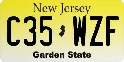NJ license plate C35WZF