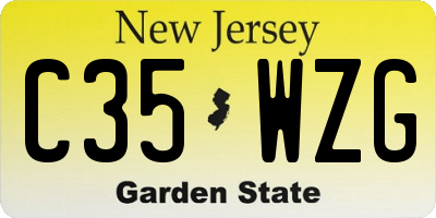 NJ license plate C35WZG