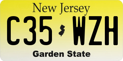 NJ license plate C35WZH