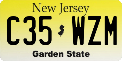 NJ license plate C35WZM