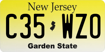 NJ license plate C35WZO
