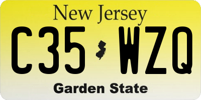 NJ license plate C35WZQ