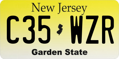 NJ license plate C35WZR