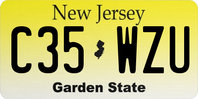 NJ license plate C35WZU