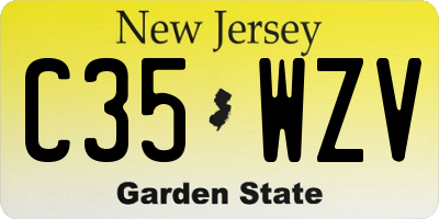 NJ license plate C35WZV