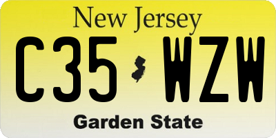 NJ license plate C35WZW