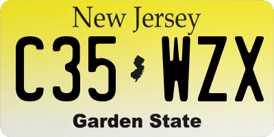 NJ license plate C35WZX
