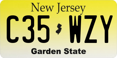 NJ license plate C35WZY