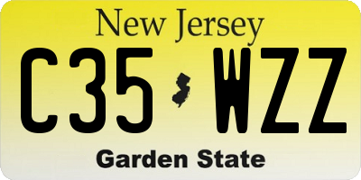 NJ license plate C35WZZ