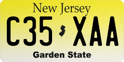 NJ license plate C35XAA