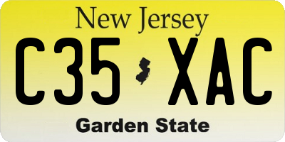 NJ license plate C35XAC