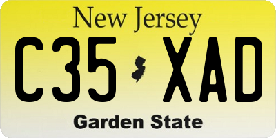 NJ license plate C35XAD