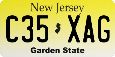 NJ license plate C35XAG