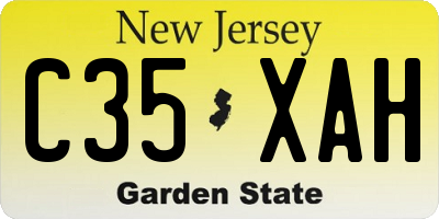 NJ license plate C35XAH