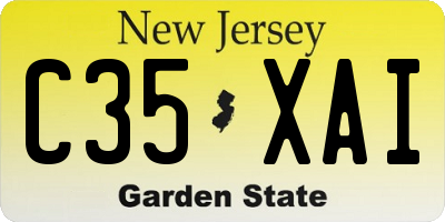 NJ license plate C35XAI