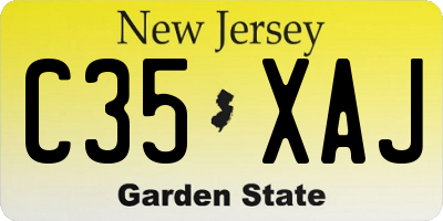 NJ license plate C35XAJ