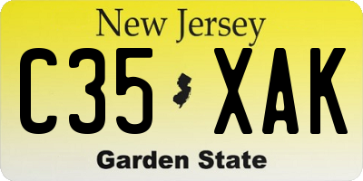 NJ license plate C35XAK