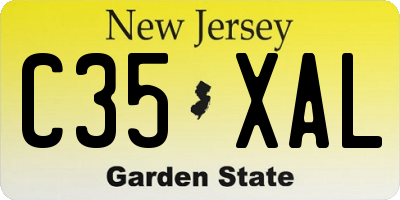 NJ license plate C35XAL