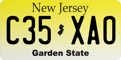 NJ license plate C35XAO