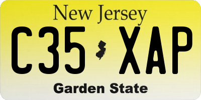 NJ license plate C35XAP