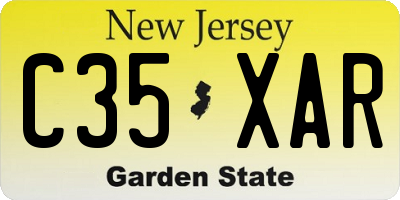 NJ license plate C35XAR