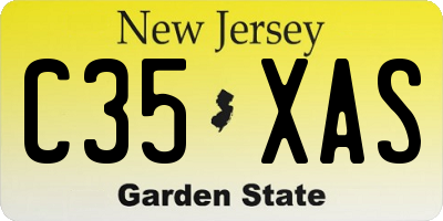 NJ license plate C35XAS