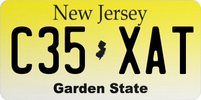 NJ license plate C35XAT