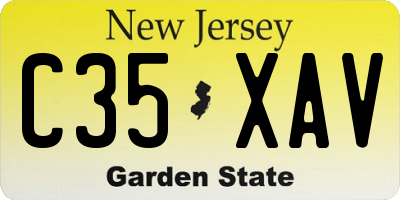 NJ license plate C35XAV