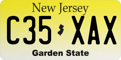 NJ license plate C35XAX