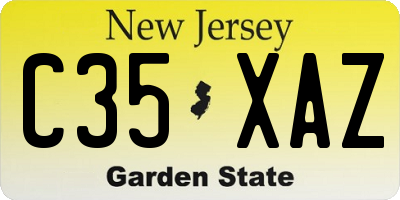 NJ license plate C35XAZ
