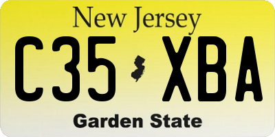 NJ license plate C35XBA